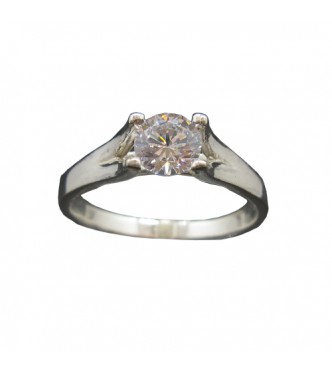 R002037 Genuine Sterling Silver Engagement Ring Solid Hallmarked 925 6mm Cubic Zirconia